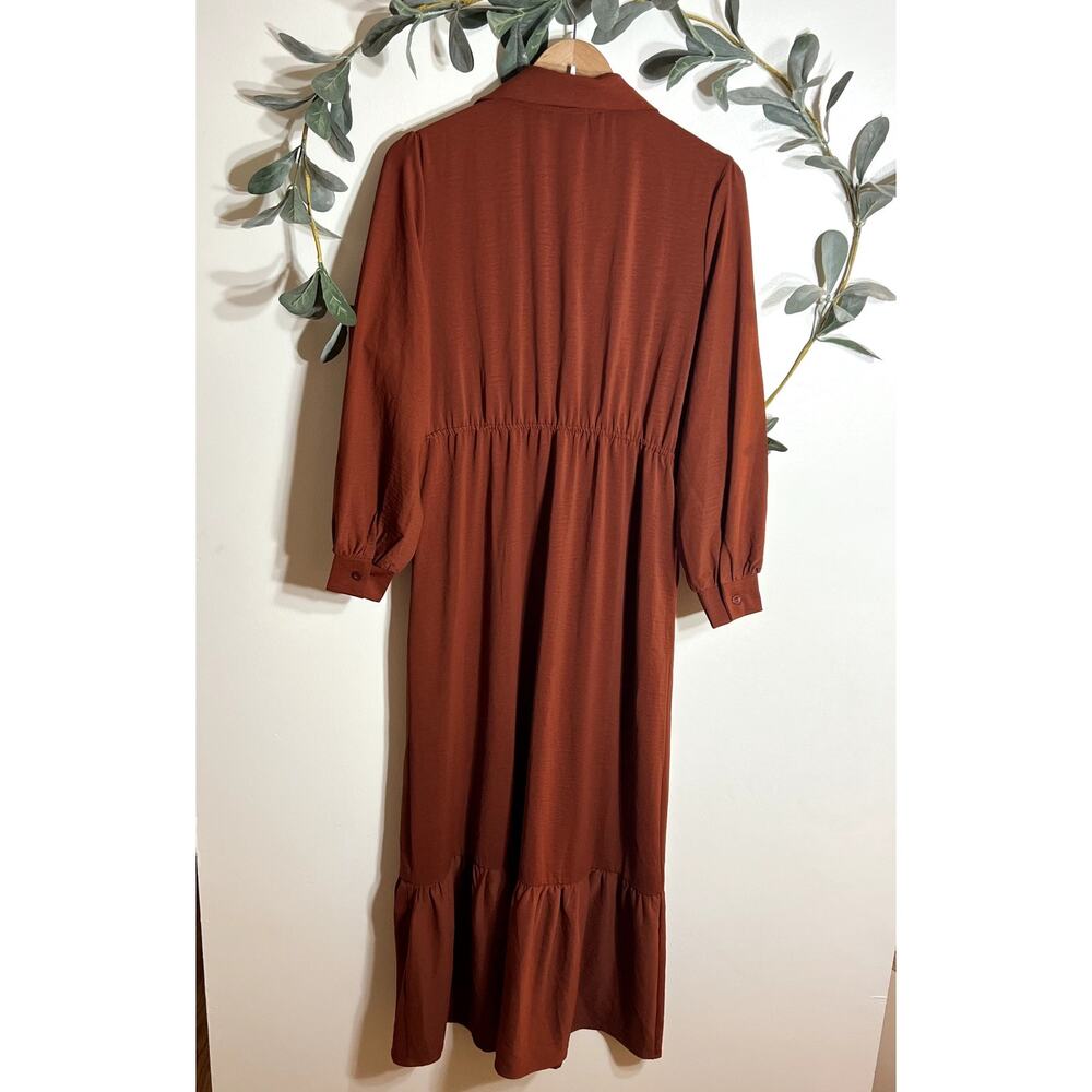 NWT Coco + Carmen Burnt Orange Long Sleeve Dress LAST CALL - Picture 6 of 6